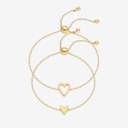 Heart Pendant Bracelet Set - Ideal Gift for Best Friends
