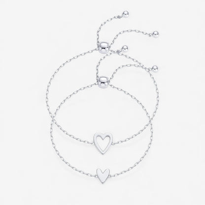 Heart Pendant Bracelet Set - Ideal Gift for Best Friends